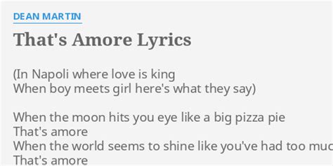 amore lyrics|lyrics amore dean martin.